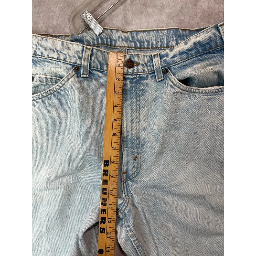 VINTAGE Levis Jean Shorts Mens 34 Blue Distressed Denim Jorts Orange Tab USA 90s